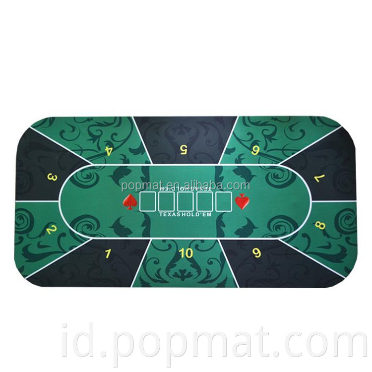 Ukuran besar poker meja judi tikar anti silp full color cetak karet game mat